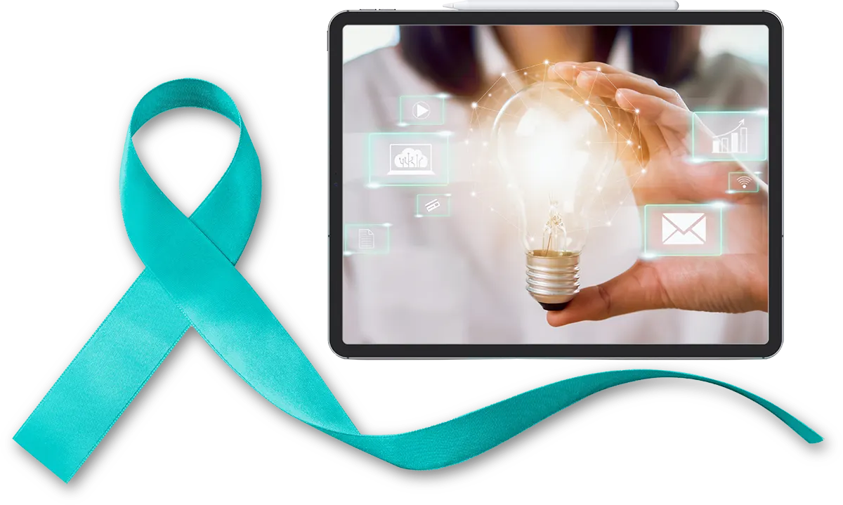 Nonprofit ribbon with tablet
